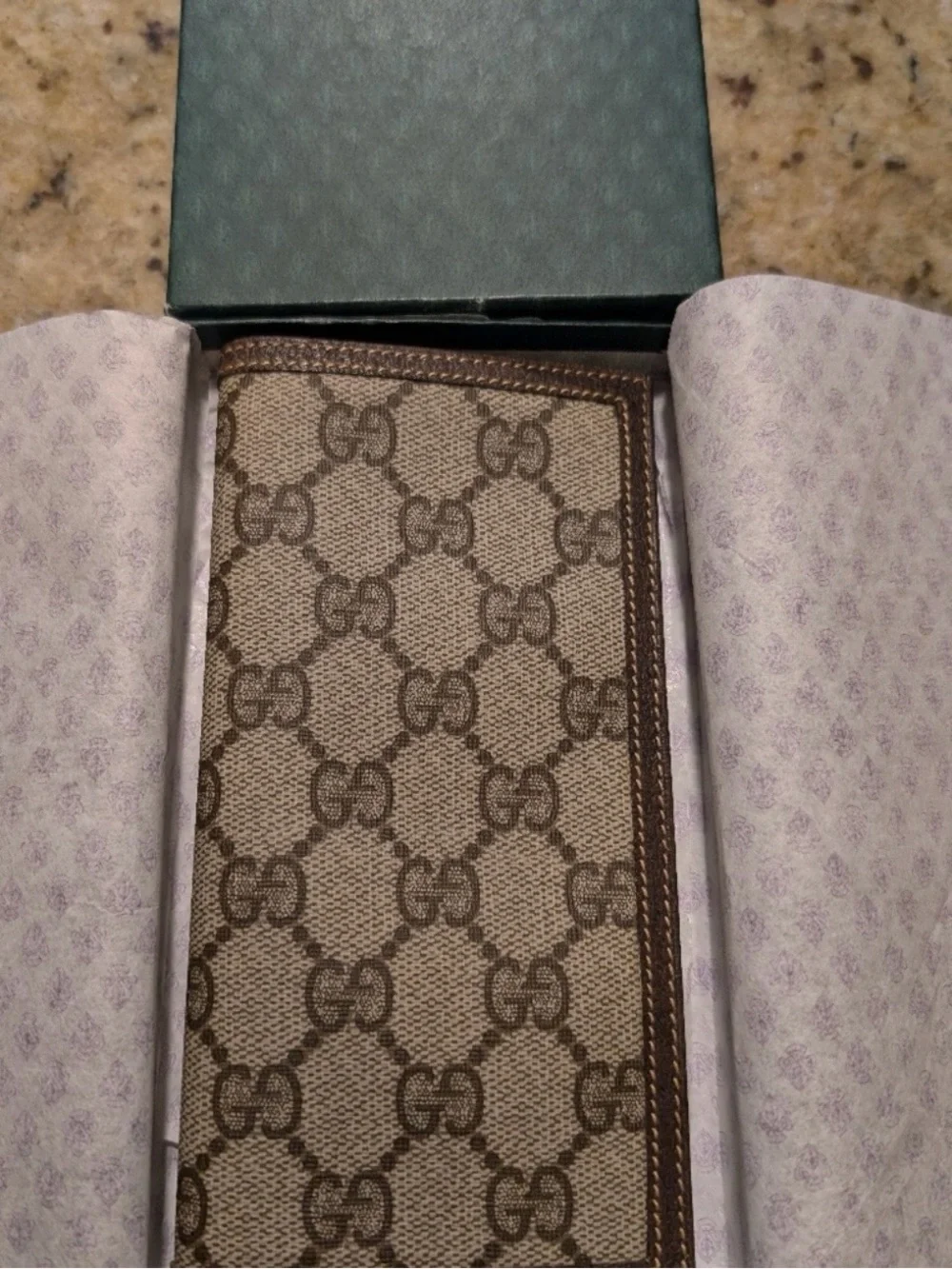 Authentic Vintage Gucci GG Monogram Leather Bifold Wallet – Brown